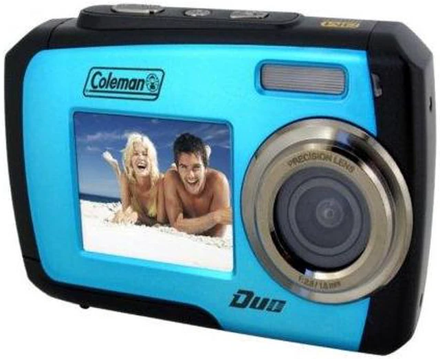 Alt view image 13 of 13 - Coleman 2V7WPBL Blue 14 MP 8X Optical Zoom Waterproof Shockproof Dual Screen Camera