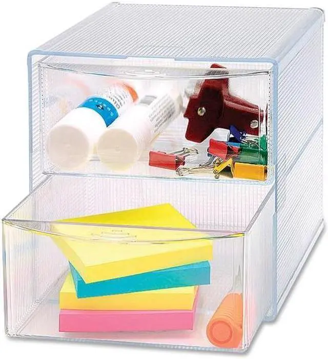 Alt view image 5 of 7 - Storage Organizer 2 Drawer 6"x6"x6" Clear