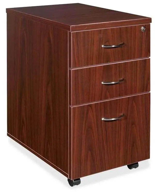Alt view image 5 of 17 - Lorell Mobile Pedestal Box/Box/File 16"x22"x28-1/4" Mahogany 69395