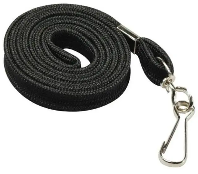 Main image of Baumgartens Flat Lanyards With Hook 36" L 100/BX Black 65619