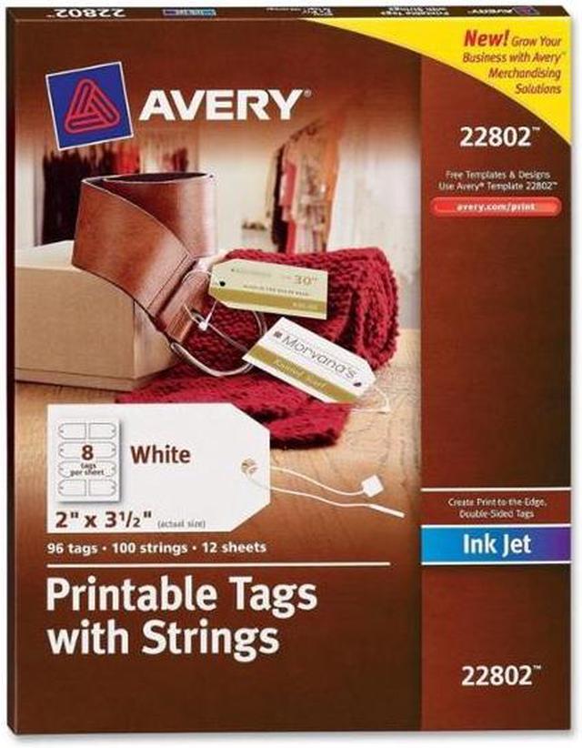 Alt view image 2 of 20 - Avery Printable Rectangular Tags with Strings 2 x 3 1/2 White 96/Pack 22802