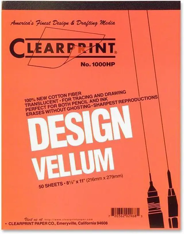 Alt view image 5 of 8 - Clearprint Design Vellum Paper 16lb White 8-1/2 x 11 50 Sheets/Pad 10001410