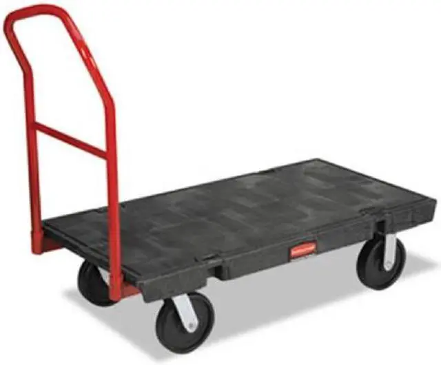 Alt view image 2 of 10 - Rubbermaid Commercial  4441BLA Platform Truck, 2000-lb Cap, 24w x 48d x 7h, Black