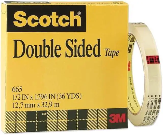 Alt view image 3 of 12 - Scotch Double-Sided Tape, 3" Core, 0.5" X 36 Yds, Clear 665121296