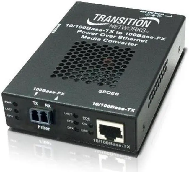 Main image of Transition Networks Stand-alone Fast Ethernet PoE Media Converter