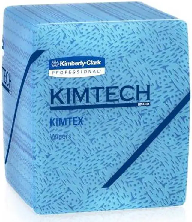 Alt view image 4 of 20 - Kimberly-Clark - 33560 - KIMTEX Wipers, 1/4-Fold, 12 1/2 x 13, Blue, 66/Box, 8 Boxes/Carton