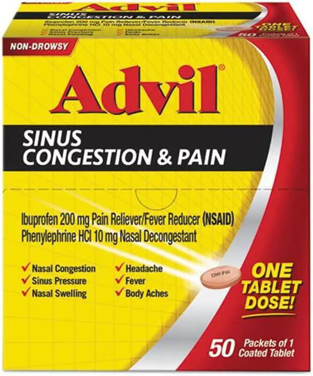 Alt view image 2 of 4 - Advil Sinus Congestion and Pain Relief, 50/Box BXAVSCP50BX