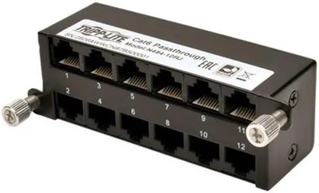 Main image of Tripp Lite Cat6a Pass-Through Cassette - (x12) RJ45 (N484-12RJ)