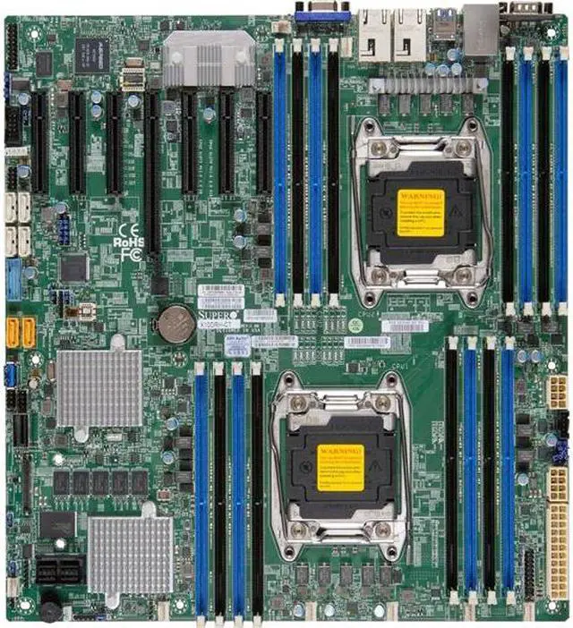 Alt view image 3 of 4 - SUPERMICRO X10DRH-CT-O Supermicro X10DRH-CT-O Dual LGA2011 Intel C612 DDR4 SATA3 and SAS3 and USB3.0 V and 2GbE EATX Server Motherboard