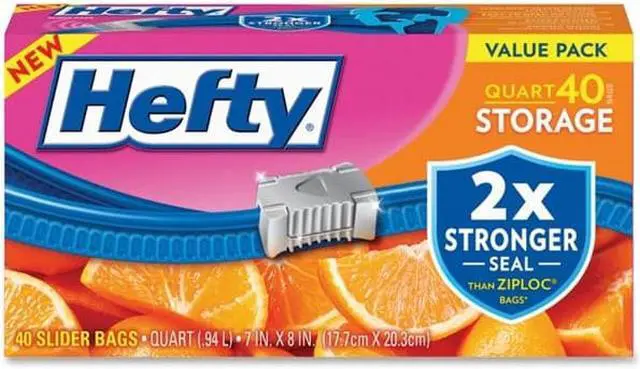 Alt view image 5 of 11 - Pactiv Corporation Hefty Slider Storage Bags 1Qt 40/BX Clear R81240