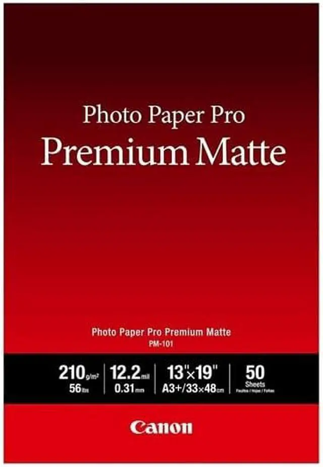 Alt view image 3 of 7 - Canon PM-101 Matte Premium Photo Paper (13x19"), 50 Sheets #8657B010