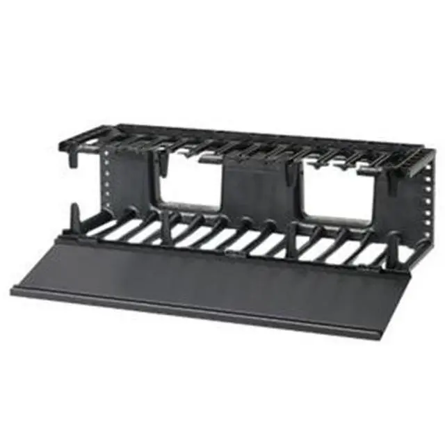 Alt view image 2 of 7 - Panduit NMF2  NetManager HC Horizontal Single-Sided Manager - 2RU - Black - Includes Manager, cover, hardware kit  - ABS Body Material - PVC Cover Material