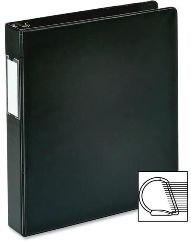 Alt view image 2 of 4 - Business Source Slanted D-Ring Binder w/LBL HLD 1-1/2" Black 33125