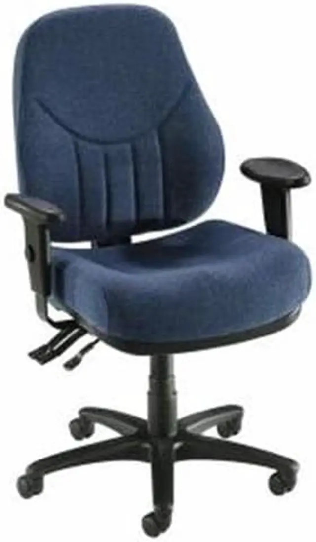 Alt view image 2 of 9 - Lorell Multi-Task Chair High-Back 26-7/8"x26"x39"to42-1/2" Blue 81101
