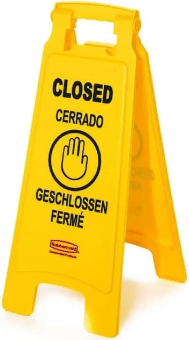 Alt view image 3 of 12 - C-Floor Sign "Closed" - Yellow