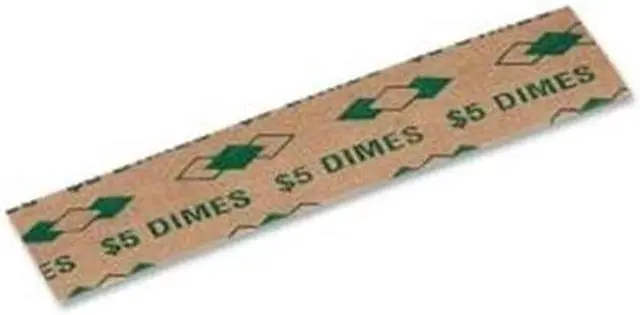 Main image of PM Company 53010 Tubular Coin Wrappers, Dimes, $5, Pop-Open Wrappers, 1000/Pack