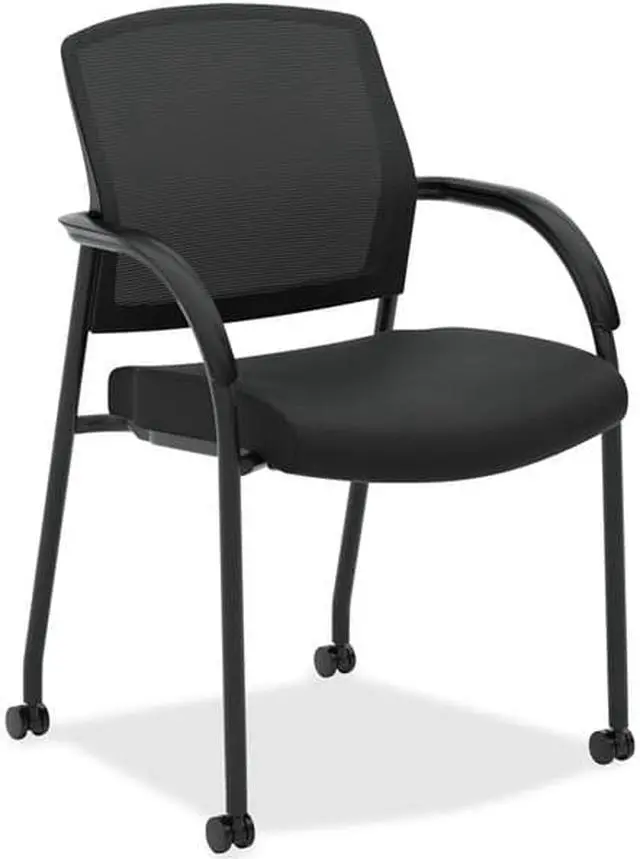 Alt view image 3 of 13 - HON Lota Series Mesh Guest Side Chair Black Fabric Black Base 2285VA10