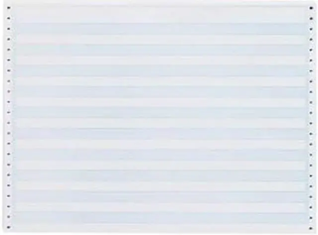 Alt view image 2 of 3 - Sparco Computer Paper 20 Lb 14-7/8"x11" 2400/CT 1/2" Blue Bar 02180