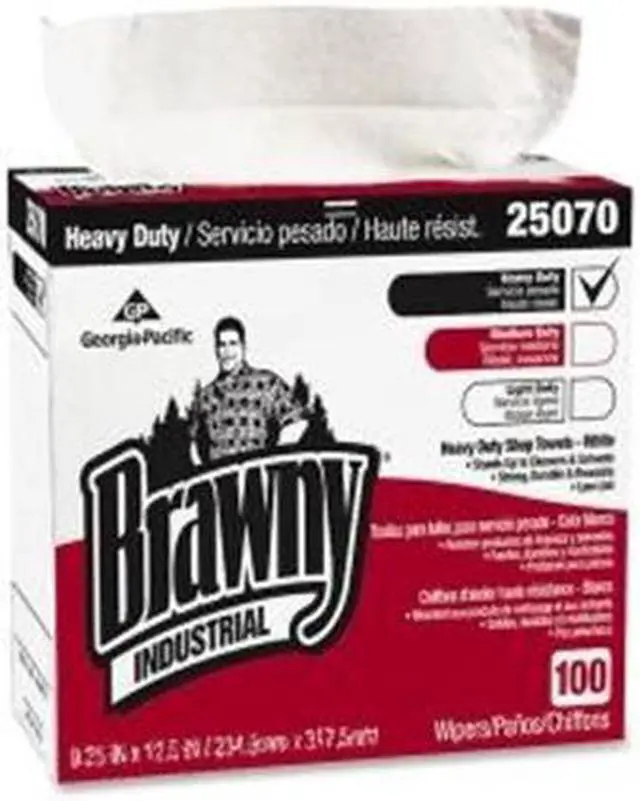 Alt view image 6 of 20 - Brawny Heavy-Duty Shop Towels Cloth 9 1/10 x 16 1/2 100/Box 25070