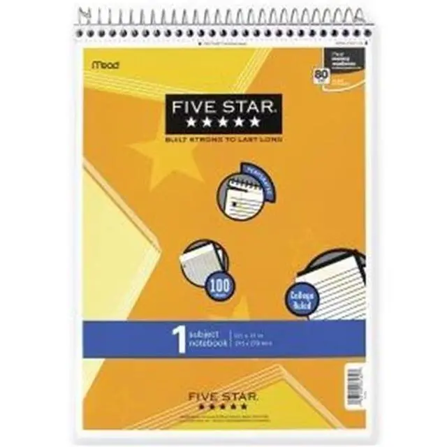 Alt view image 2 of 11 - Five Star 06182 Wirebound Notebook, College Rule, Letter,100 Sheets/Pad
