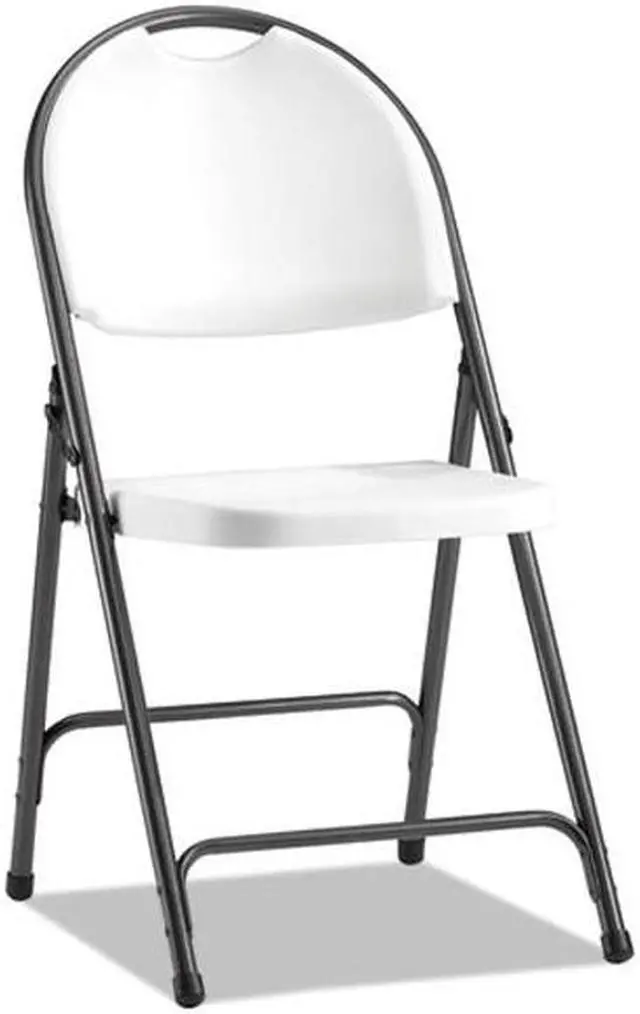 Alt view image 3 of 15 - Molded Resin Folding Chair, White/Black Anthracite, 4/Carton