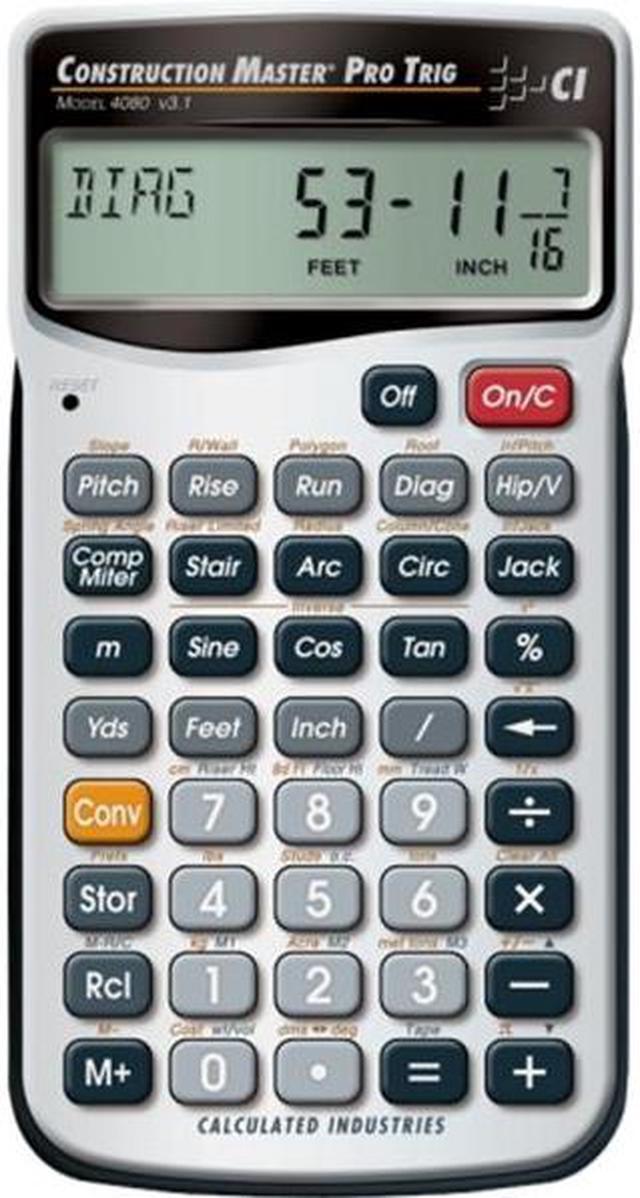 Alt view image 3 of 12 - Calculated Industries Construction Calculator,6 Lx3 1/4 In W  4080