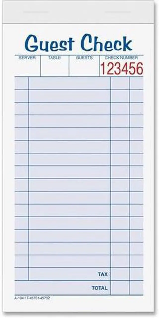 Main image of Tops Guest Check Book