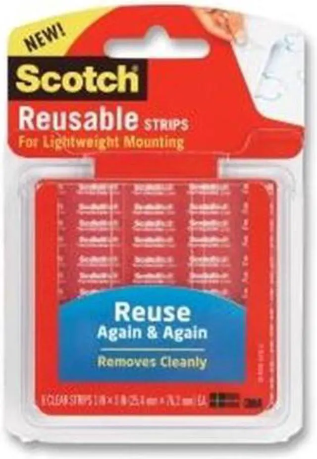 Alt view image 5 of 20 - Scotch Restickable Mounting Tabs 1" x 3" Clear 6/Pack R101