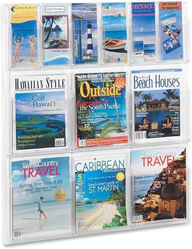 Alt view image 5 of 20 - Safco Reveal Clear Literature Displays 12 Compartments 30w x 2d x 34-3/4h Clear