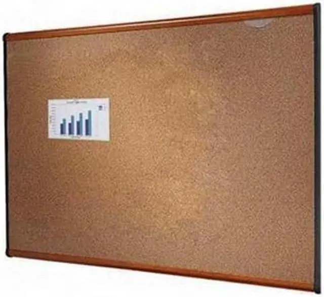 Alt view image 4 of 13 - Prestige Bulletin Board, Brown Graphite-Blend Surface, 48 X 36, Cherry Frame