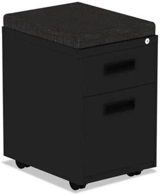 Main image of Alera - PBBFBL - Two-Drawer Metal Pedestal Box File w/Full-Length Pull, 14 7/8w x 19 1/8d, Black