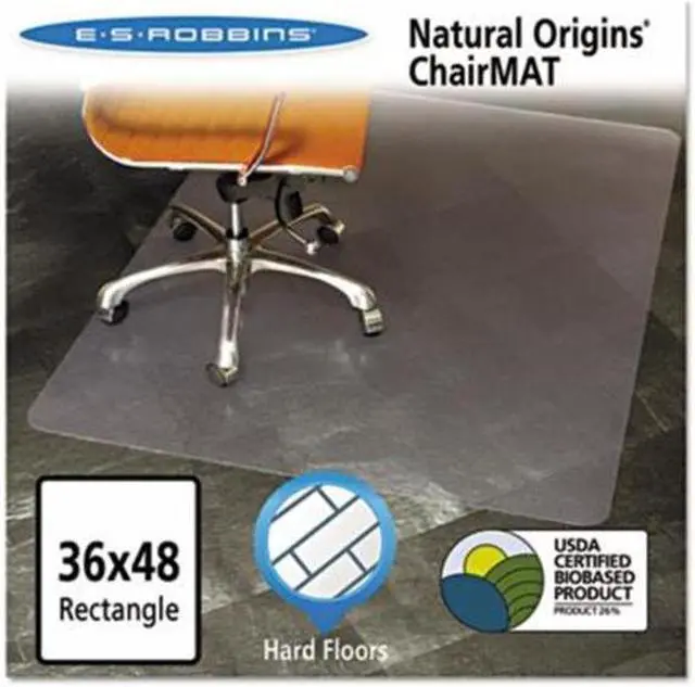 Alt view image 4 of 15 - ES Robbins Natural Origins Chair Mat For Hard Floors 36 x 48 Clear 143007