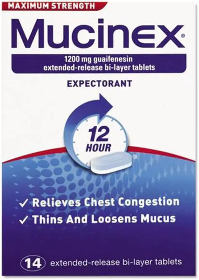 Alt view image 8 of 20 - Mucinex Max Strength Expectorant 14 Tablets/Box 02314