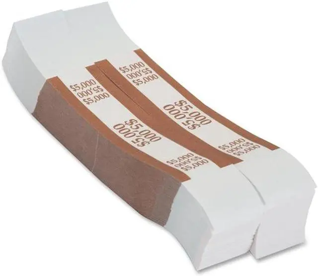 Alt view image 3 of 8 - Coin-Tainer Currency Straps Brown $5 000 in $50 Bills 1000 Bands/Pack 405000