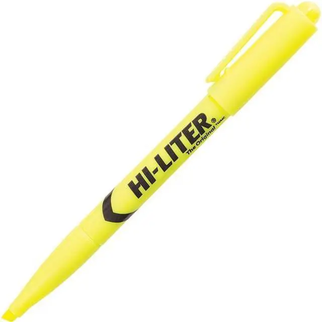 Alt view image 3 of 14 - Avery HI-LITER Pen-Style Highlighter Chisel Tip Fluorescent Yellow Ink Dozen 23591