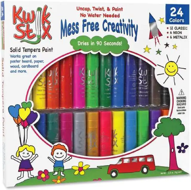 Alt view image 3 of 11 - The Pencil Grip Kwik Stix Solid Tempera Paint Sticks 24/PK Ast 604