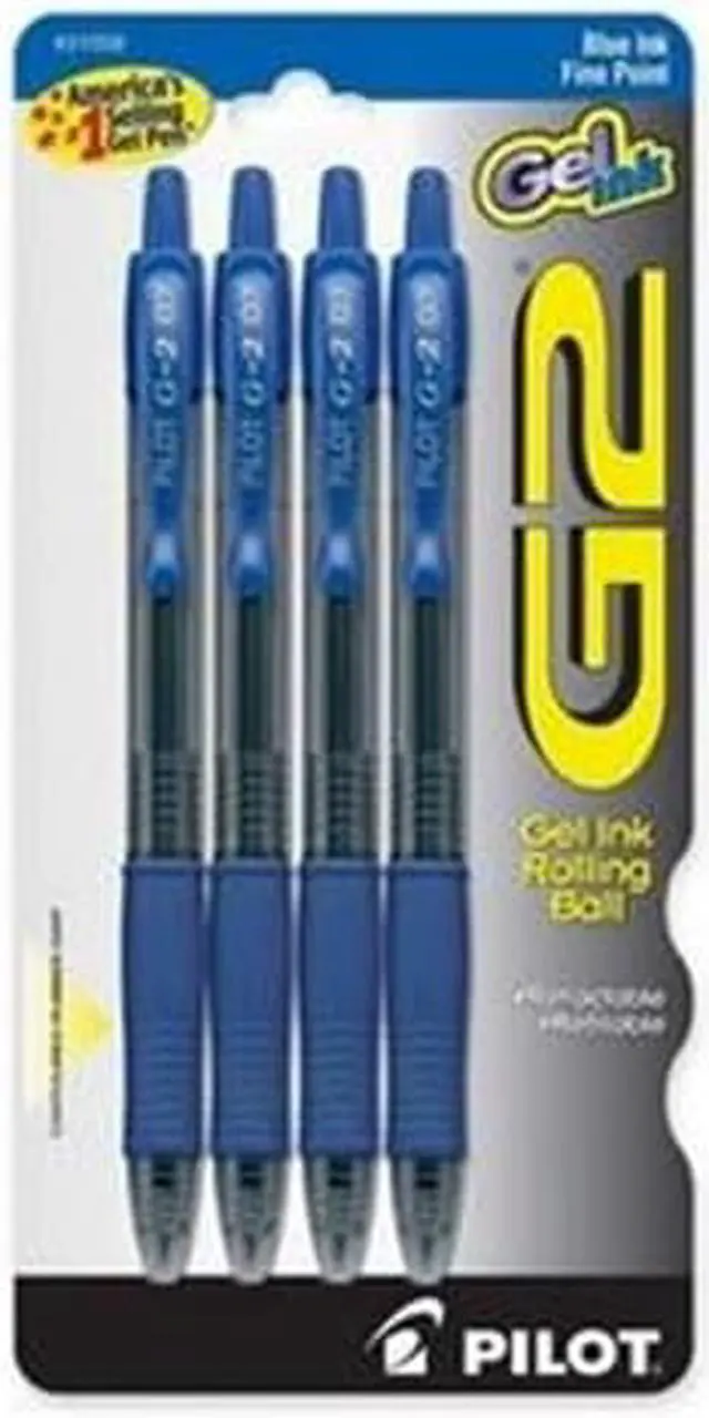 Alt view image 3 of 6 - Pilot Gel Pen Retractable/Refillable Fine Point 4/PK Blue 31058