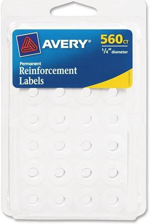 Alt view image 4 of 8 - Avery Permanent Reinforcment labels 1/4" Dia 560/PK White 06734