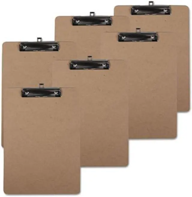 Alt view image 2 of 3 - General Supply 05561 Hardboard Clipboard With Low-Profile Clip, 1/2 Inch Capacity, 5 X 8, Brown, 6/Pk