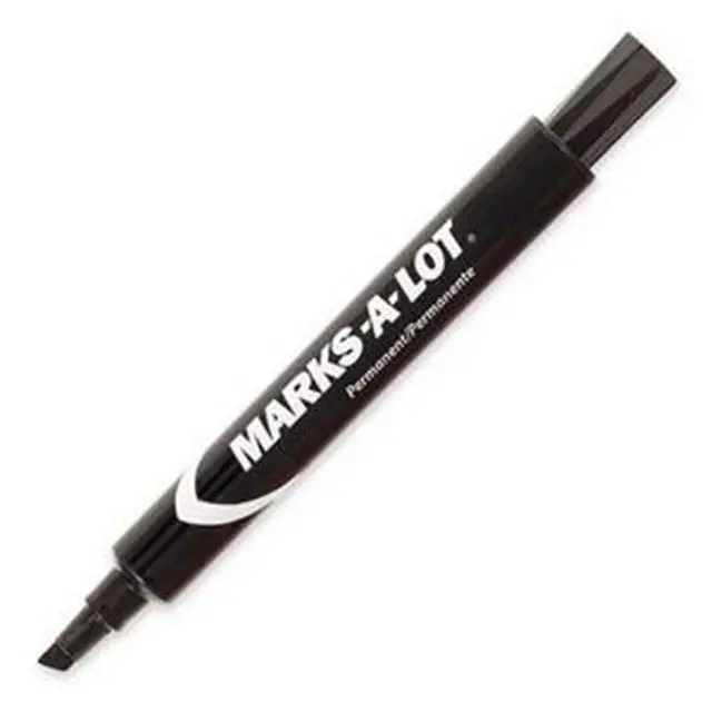 Alt view image 3 of 16 - Avery Marks-A-Lot Large Desk-Style Permanent Marker Chisel Tip Black Dozen 08888