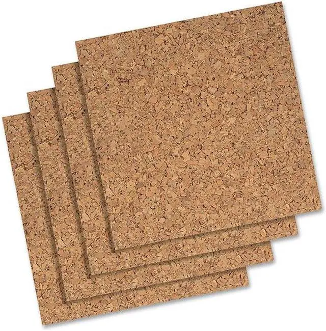 Alt view image 7 of 13 - Quartet Cork Panels Self-stick 12"x12" 4/PK Natural 102Q