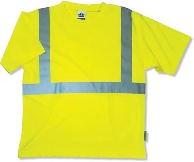 Alt view image 3 of 5 - Class 2 Reflective T-Shirt Small Lime