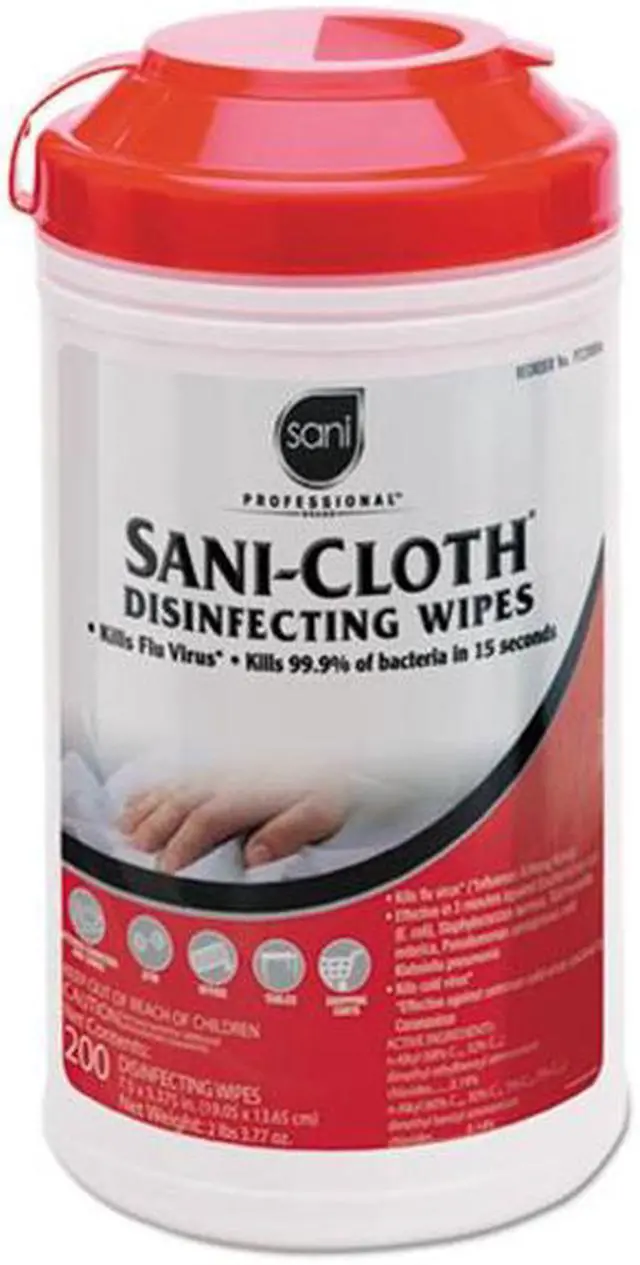 Alt view image 2 of 4 - SANI PROFESSIONAL P22884 Disinfecting Wipes, 7-1/2 x 5-3/8", 6 Pack, 200 Wipes