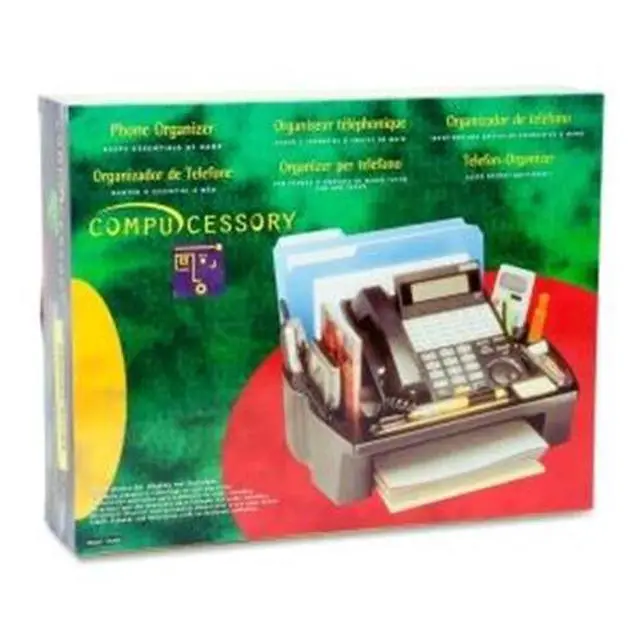 Alt view image 2 of 4 - Compucessory Telephone Stand/Organizer 11-1/2"x9-1/2"x5" Black 55200
