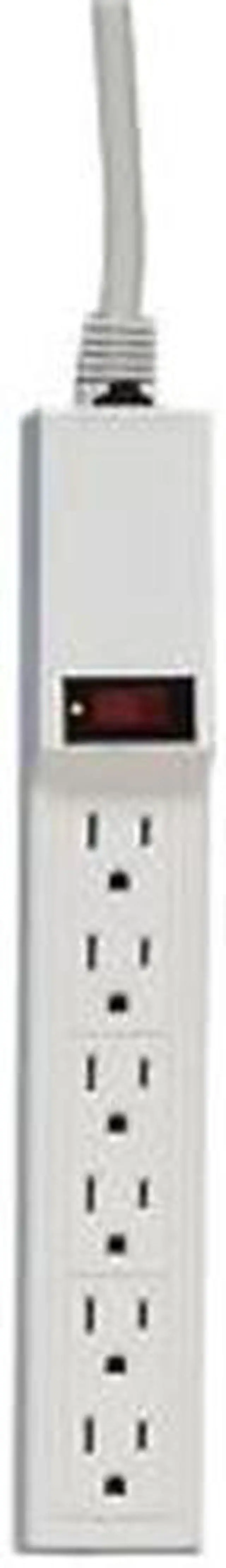 Main image of Power Strip,6 Outlet,Built-in Circuit Breaker,15' Cord,Gray CCS55157