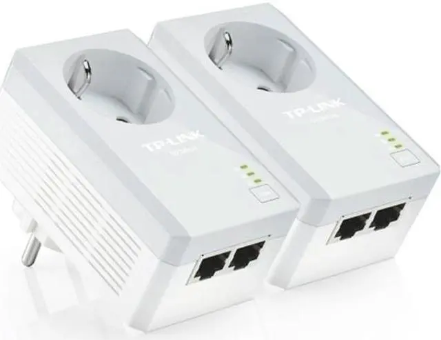 Alt view image 7 of 20 - TP-Link TL-PA4020P KIT AV500 2-Port Powerline Adapter with AC Pass Through Starter Kit