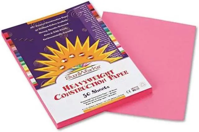 Alt view image 3 of 4 - Pacon 7003 SunWorks Construction Paper Heavyweight 9 x 12 Pink 50 Sheets