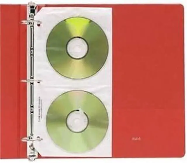 Alt view image 3 of 11 - Deluxe CD Ring Binder Storage Pages Standard Stores 4 CDs 10/PK