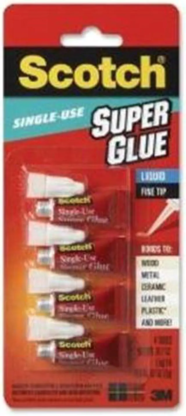 Alt view image 4 of 12 - 3M Super Glue Single Use Pointed Tip .07oz. 4/PK Clear AD114