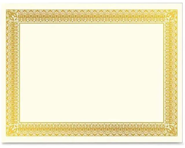 Main image of Geographics Gold Foil Certificate - Laser, Inkjet Compatible - Gold with Gold Border15 / Pack  GEO47829